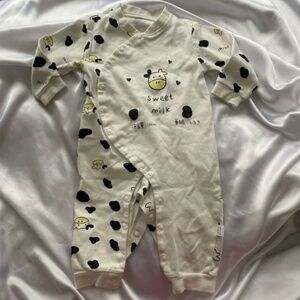 Baby Cow Print Milky Onesie Set